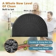 Gray Semicircle Door Mats Outdoor, Durable Rubber Mats Front