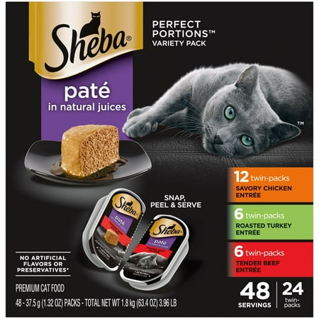UPC: 0023100124001 | Sheba Perfect Portions Pate Wet Cat Food Variety Pack 1.32 oz (48 Pack)