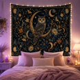 thumbnail image 2 of Floral Garden Perched with Upon Prominent Crescent, Nostalgic Vintage for Botanical Art Lovers, Wall Decor, Mother'S Day Gift, Tapestry Wall Hanging for Dorm and Living Room, 2 of 7