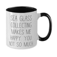 thumbnail image 2 of Sea Glass Collecting Gifts For Friends, Sea Glass Collecting Makes Me Happy, Unique Idea Sea Glass Collecting Two Tone 11oz Mug, Cup From, 2 of 2