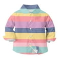 thumbnail image 5 of SERTG Kids Checkered Striped Shirt Long Sleeve Collared Spring Summer Fall Regular Fitted Playing Outerwear for Children 3-16 Years(Pink,3 Years), 5 of 6