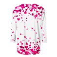 thumbnail image 5 of Penkiiy T-Shirt de la Saint-Valentin pour Femmes Manches 3/4 Col Rond Mignon Cœurs Graphiques T-Shirts Mode Décontractée Blouse 4TG Multicolore, 5 of 5