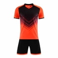 thumbnail image 3 of Boys Outfits Kids Gradient Triangle Design Breathable Soccer Uniform 2 Piece Boys' Clothing Sets Orange L, 3 of 9