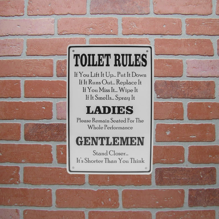 White Toilet Door Sign Metal Business Bar Restroom Wall Plaque Bathroom Decor White Toilet Door Sign Metal Business Bar Restroom Wall Plaque Bathroom Decor
