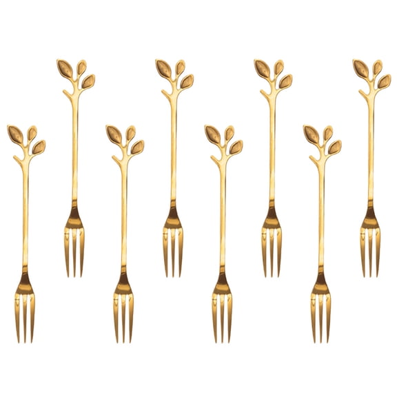 MEIBUTYUP 8-Piece Dessert Fork Set Stainless Steel Flatware for Home, Parties, and Special Occasions