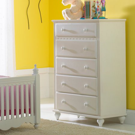 Hillsdale Lauren 5 Drawer Chest White Walmart Com