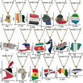 thumbnail image 2 of Collar con colgante de Cadena de Metal Yashi con bandera de mapa para hombre y mujer - Etiopía2Country, 2 of 2