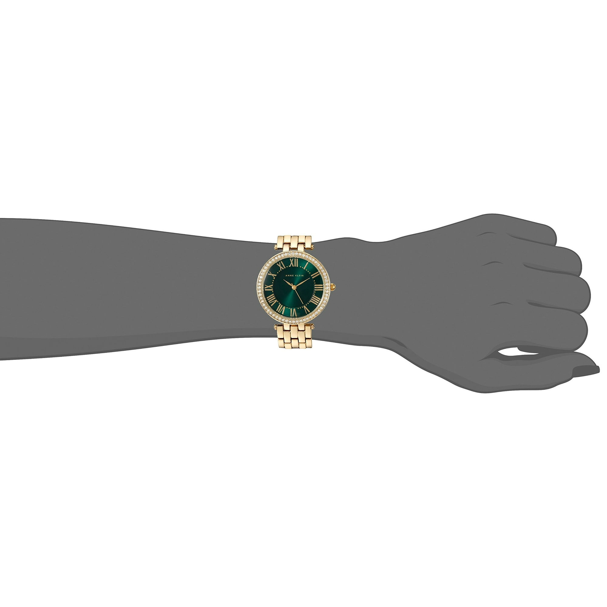 Anne Klein Women s AK 2230GNGB Swarovski Crystal Accented Gold Tone Bracelet Watch Walmart