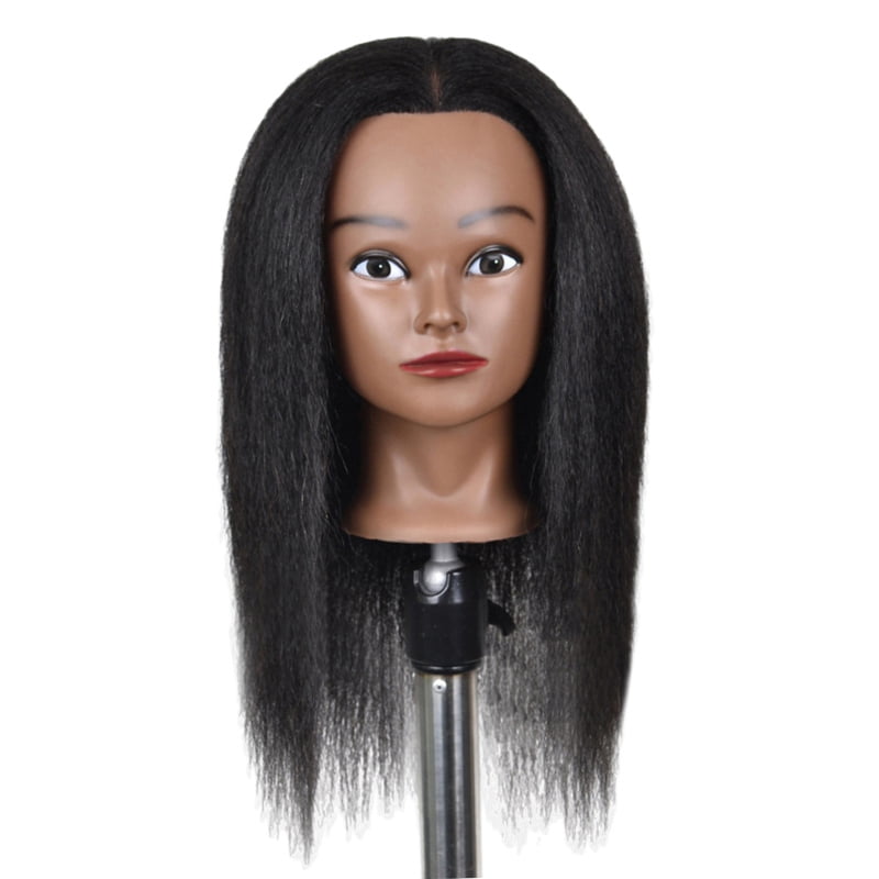 Hair Styling Practice Doll Afro Training Mannequin Head with Clamp