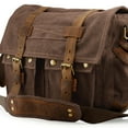 Gearonic Tm Men'S Vintage Canvas and Leather Satchel School Military Shoulder Bag Messenger
