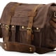thumbnail image 4 of GEARONIC TM Bolso bandolera militar escolar de lona y cuero vintage para hombre Messenger grande 17 "- Café Methold SH1106-111, 4 of 4