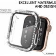 thumbnail image 4 of Recoppa 3 Pack Bling Rhinestone Case Protector w/ Tempered Glass Compatible with Apple Watch Case Protector 38m 40mm 41mm 42mm 44mm Series 6 7 8 9 3 4 5 SE 1 2 Full Cover Bumper for iWatch Women Girls, 4 of 8