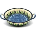 thumbnail image 1 of Polish Pottery Baker - Round with Handles - Medium - Christmas Trees by Polish Pottery Gallery, 1 of 4