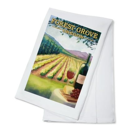 

Forest Grove Oregon Wine Country (100% Cotton Tea Towel Decorative Hand Towel Kitchen and Home)