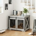thumbnail image 5 of Accreate Classic Design Dog Crate End Table with Sliding Barn Door, Removable Divider for Crate Training, Flip Top Opening, Stylish Indoor Dog House, 5 of 6