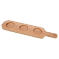 thumbnail image 5 of WRISTBIQUE Khaki Wooden Drink Flight Board with Handle 3 Cup Holes for Beer and Wine Serving, 5 of 10