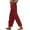 Red1, variant on Plebaso Womens Cotton Linen Pants Side Split Straight Leg Pants Elastic Waist Trousers with Drawstring