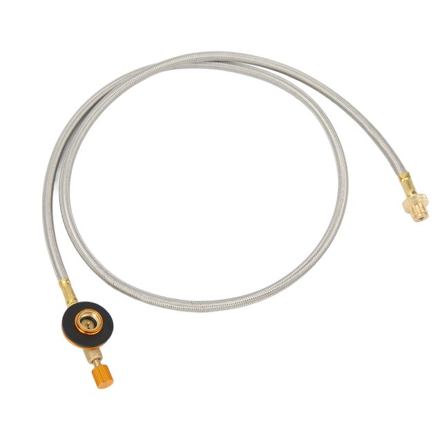 Gas Tank Extension Cord, Stainless Steel Easy To Install Durable Wear Resistant Flat Gas Tank Extension Tube Portable For Camping Burner ANGGREK Flat Gas Tank Extension Pipe