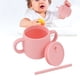 thumbnail image 4 of Vaso de silicona para entrenamiento vaso de pajita de silicona irrompible doble asa con tapa de pajita para bebés de más de 6 meses LYUMO Otros, 4 of 8
