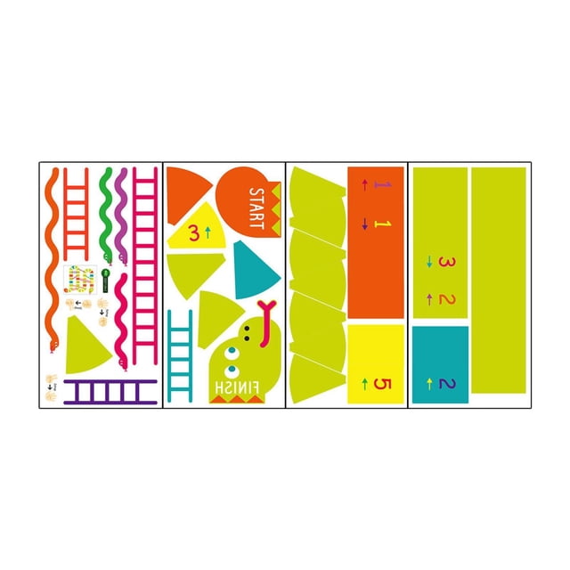 Pegatinas de piso de estilo de dibujos animados de 4 piezas, pegatinas de pared, pegatinas de juegos extraíbles, pegatinas de números para decoración