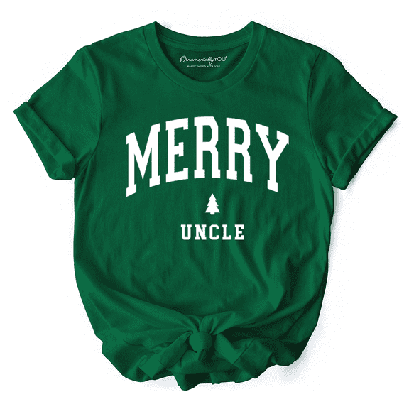 Merry Uncle Retro Christmas T-Shirt, Matching Family Holiday Tee