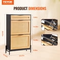 thumbnail image 3 of STAWAY Rattan Shoe Cabinet - Stylish 2 Flip Drawers & 1 Slide Drawer, Space-Saving Organizer for Entryway, Durable & Easy Assembly, Perfect for Heels & Boots, 3 of 9