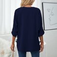 thumbnail image 3 of Tops Con Cuello En V, Tops De Moda Para Mujer, Color Puro, Informal, Transpirable, De Manga Larga, Ligeros Para Vacaciones Para Viajar ANGGREK No, 3 of 6