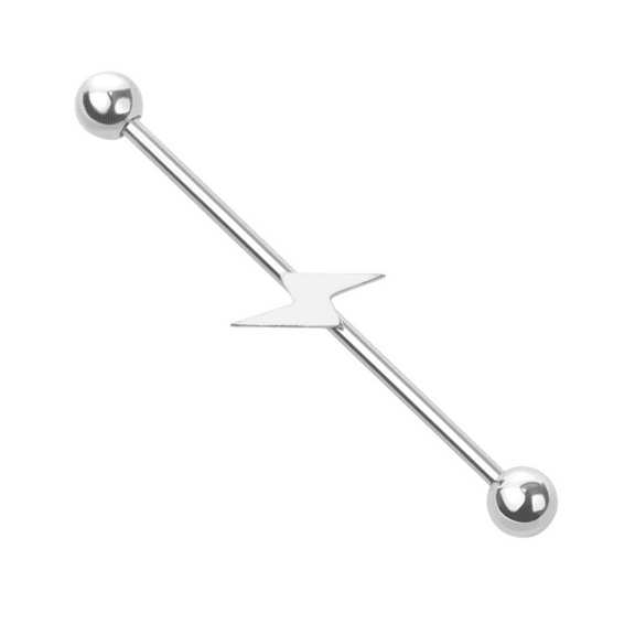 Black Lightning Bolt Industrial Barbell