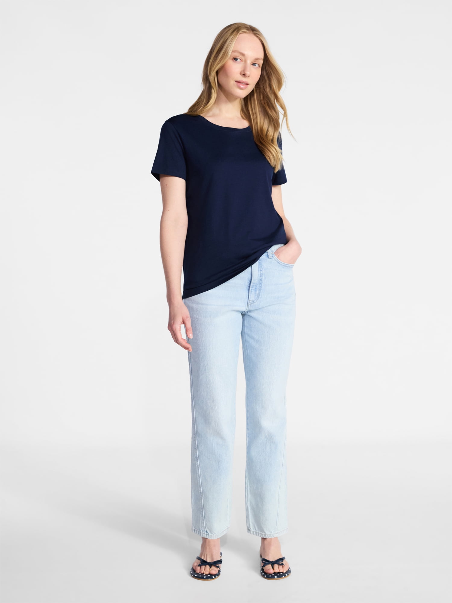 Time and Tru Women's Short Sleeve Crew Tee, Sizes 1X-4X