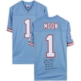 thumbnail image 1 of Warren Moon Houston Oilers Autographed Mitchell & Ness Blue Replica Jersey with Career Achievements Inscriptions - Limited Edition #12 of 12 - Fanatics Authentic Certified, 1 of 5