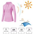 thumbnail image 4 of Satankud Women's Long Sleeve Hoodie UPF 50+ Sun Protection UV Hoodie Tops Rashguard with Thumb Hole for Yoga Hiking Sports Tops Purple XL, 4 of 9