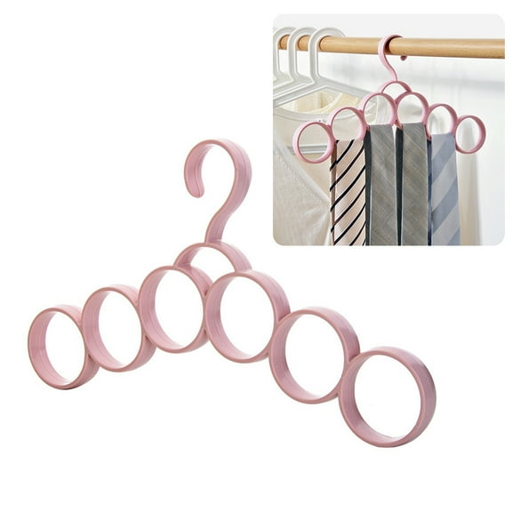 KALLORY Space Saving Pink Hanger for Scarves Ties Belts Closet Organizer Home Use 1Pack