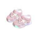 thumbnail image 2 of Piuwrlz Children's Versatile Peep Toe Sandals Girls Espadrilles Shoes Lace-Up Bow Hiking Shoes Pink Size 21, 2 of 4