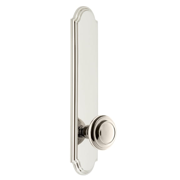 Grandeur 836841 Arc Solid Brass Tall Plate Rose Left Handed Privacy Door Knob Set - Nickel
