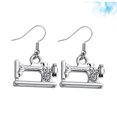 thumbnail image 3 of OUNONA 1Par Pendientes De Gancho Con Máquina De Coser En Metal Plateado Creativos Y, 3 of 8