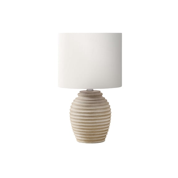 Lighting - 17"h - Table Lamp - Beige Resin - Ivory/Cream Shade - Contemporary