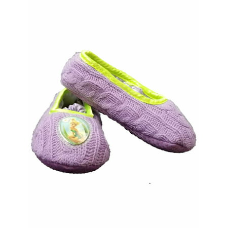Disney Fairies Tinker Bell Purple Toddler Girls Slippers Loafer House Shoes