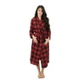 thumbnail image 5 of Leveret Womens Flannel Robe Red & Black Plaid XXL, 5 of 5