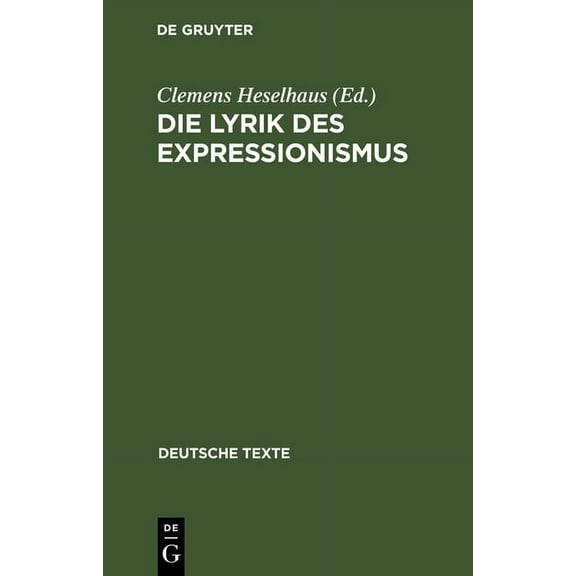 Deutsche Texte Die Lyrik des Expressionismus, Book 5, (Hardcover)