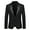 Black, variant on HCNTES Men's Velvet Blazer Notched Lapel Velour Suit Jacket One Button Tuxedo Jackets for Wedding Prom Party Dinner