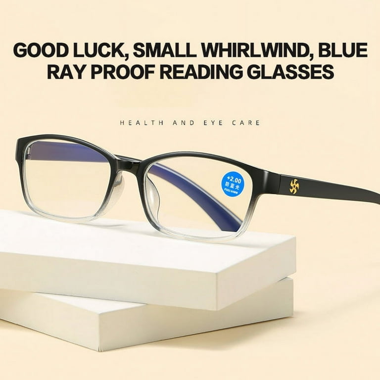 Fashion Anti Blue Light Reading Glasses Ultralight Progressive Multifocus Presbyopic Glasses for Men and Women Readers 150 Black On Top and