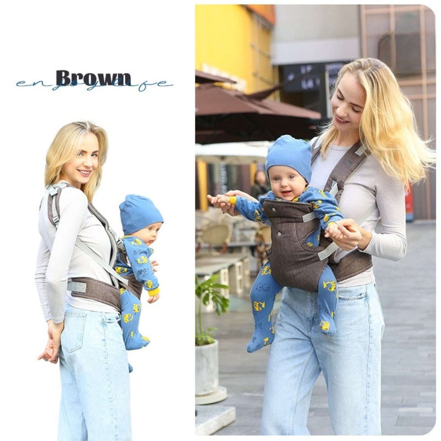 Baby Carrier Newborn to Toddler - Newborn Carrier, 3 Ergonomic Positions (Front in/Front Out/Back), “M”-Position Baby Carriers with Adjustable Seat (7-35 lbs)