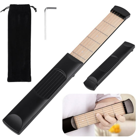 6-Fret Guitar Chord Trainer, Pocket Guitar Practice Neck, Portable Guitar Practice Tool, Guitar Chord Trainer for Beginners, 6-String Guitar Fingerboard for Home, Travel