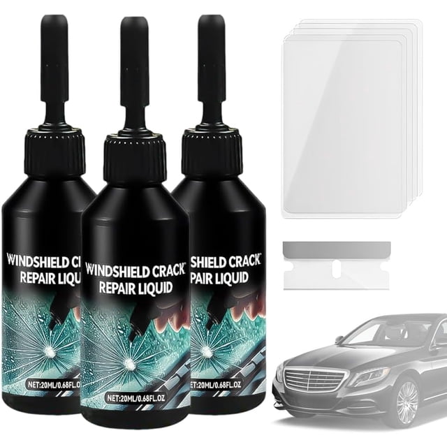 Windshield Crack Repair Kit, 2026 New Cracks Gone Glass Repair Kit, Chips and Cracks Car Glass Repair Kit, Cracks Gone Glass Kit Automotive Windscreen Tool (3set)