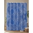 thumbnail image 4 of Abstract Shower Curtain, Striped Round Hollow Circle Bathroom Decor Curtains Set with Hooks, Blue White Waterproof Fabric Home Accessories， 72 X 78 Inch Long, 4 of 6