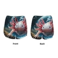 thumbnail image 3 of Balery Bubbles Axolotl Fantasy Pantalones cortos deportivos para mujer con forro y dos bolsillos, elásticos, para entrenamiento, gimnasio, yoga-Large, 3 of 7