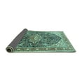 thumbnail image 2 of Ahgly Company Indoor Square Medallion Turquoise Blue Traditional Area Rugs, 6' Square, 2 of 4