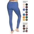 thumbnail image 3 of Stretch Is Comfort Women's Cotton Full Length Leggings Light Navy 4X, 3 of 7