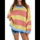 thumbnail image 1 of Suéteres Vintage para Mujer, Cuello Redondo, Larga, Estilo Preppy, de Punto, de Gran Tamaño Amarillo M, 1 of 7