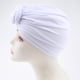 thumbnail image 4 of Gorro turbante de algodón liso anudado para mujer, niña, mamá y niños, estilo indio Blanco, 4 of 7